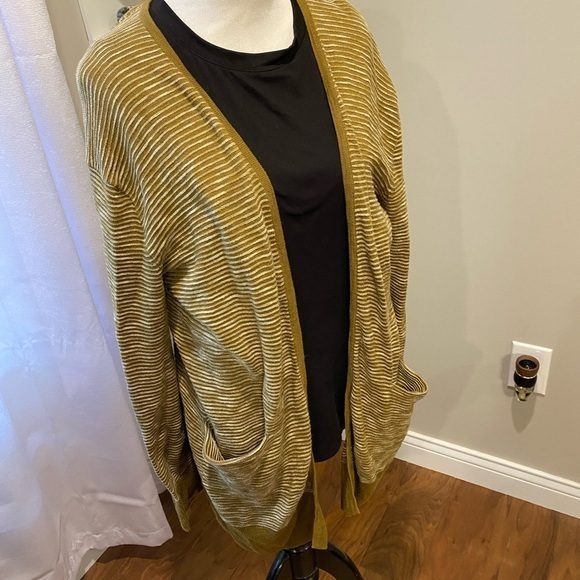 Madewell Brown and White Striped Duster Cardigan size Small - Picture 1 of 10
